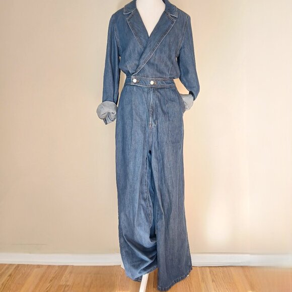 Madewell Denim Tailored Jumpsuit in Norvell Wash Size 10 - Picture 4 of 10